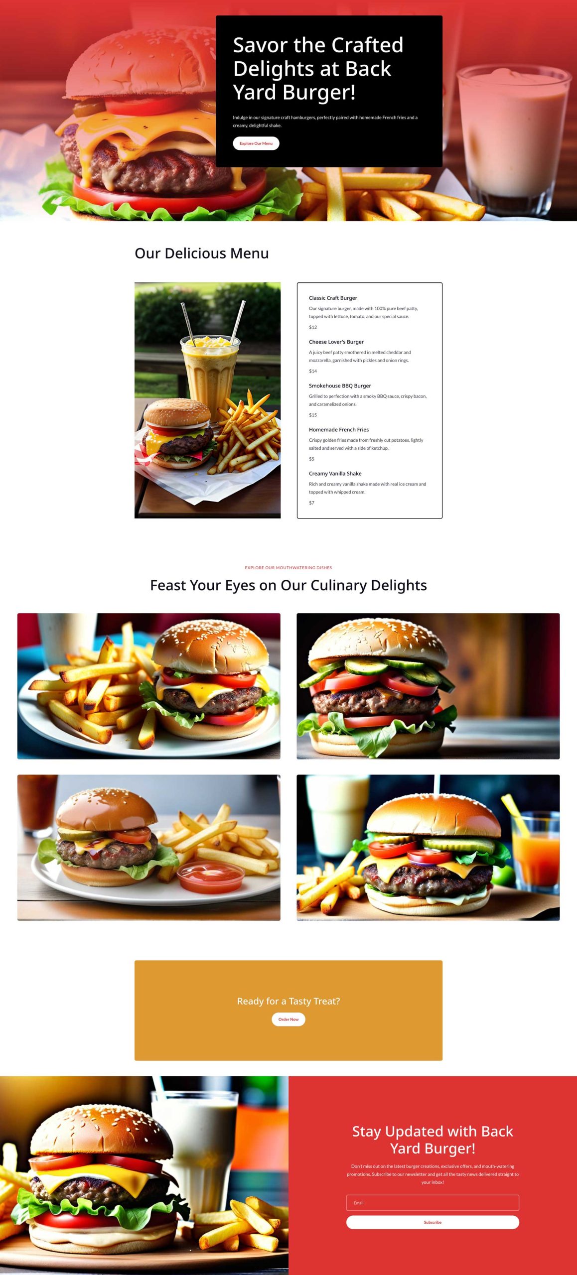 餐厅菜单页面 Divi Layouts AI