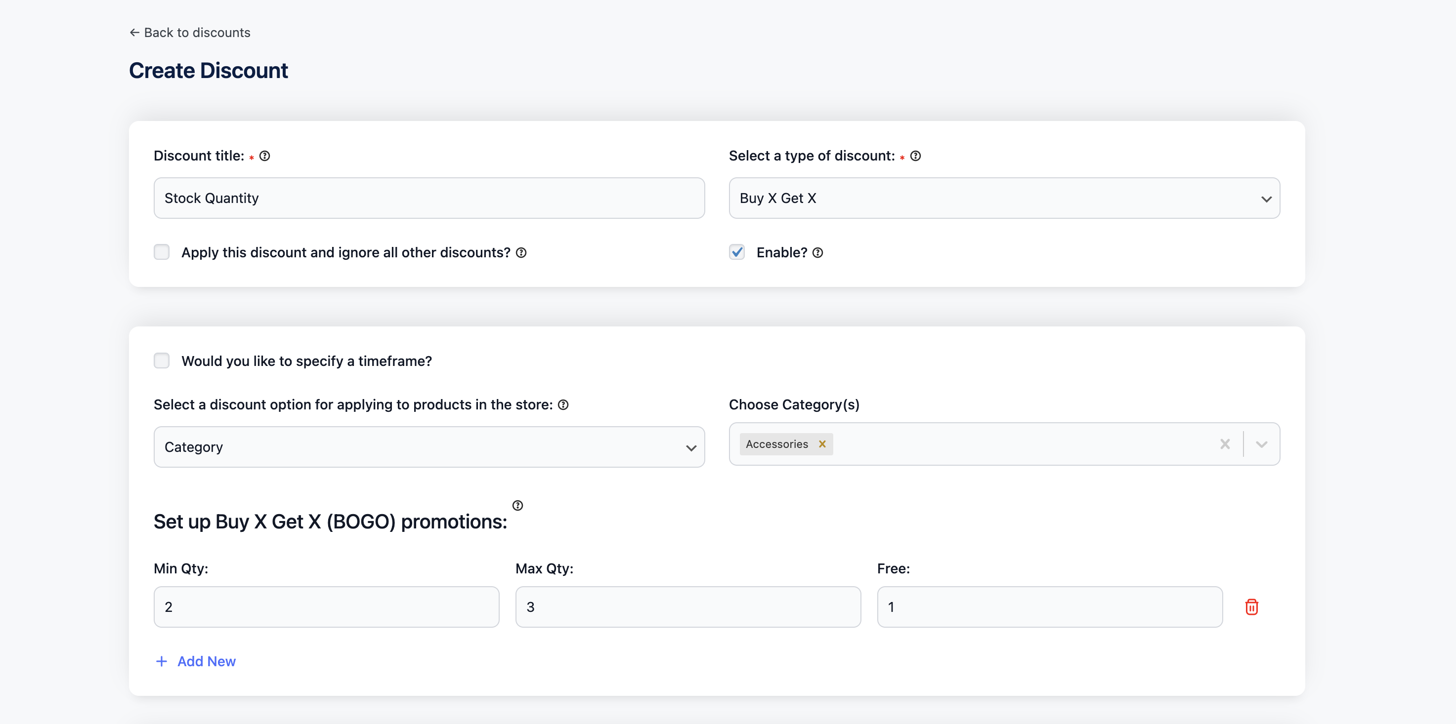 Tipo 4: Offerta Acquista X ricevi X gratis: Offerta quantità BOGO