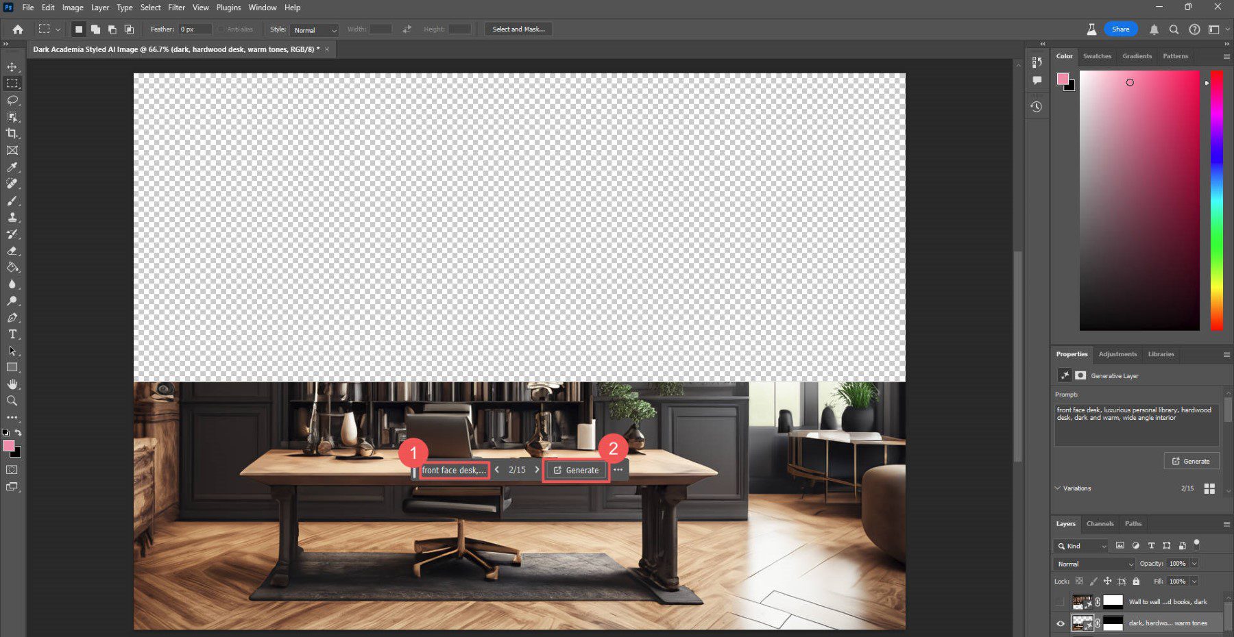 Photoshop Fireflies AI - Créer une image avec l'IA - Étapes 5 et 6