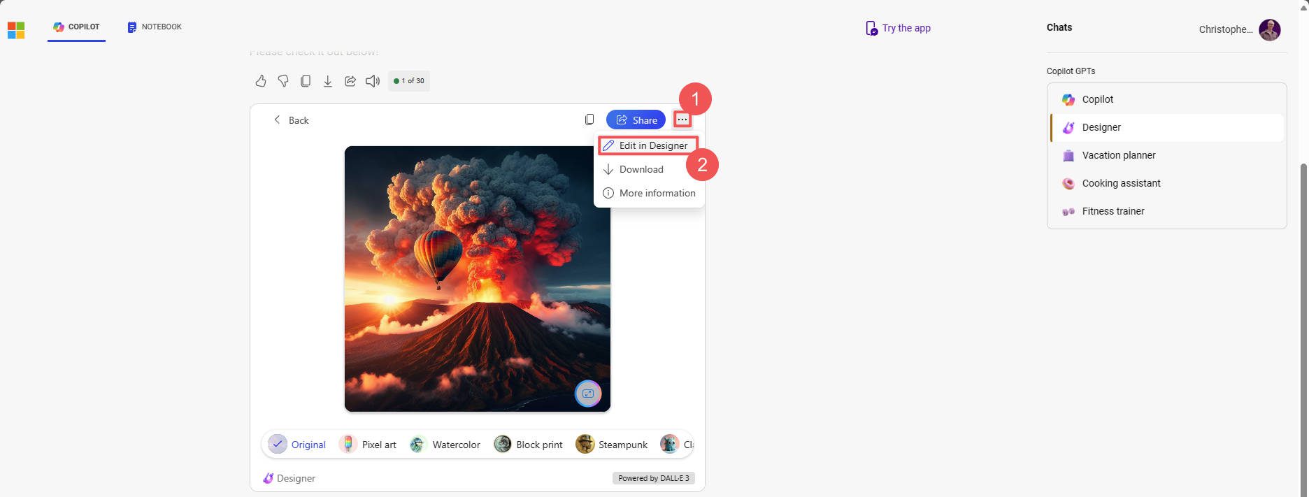 Créer des images gratuites avec Microsoft Copilot – Étapes 4 à 5