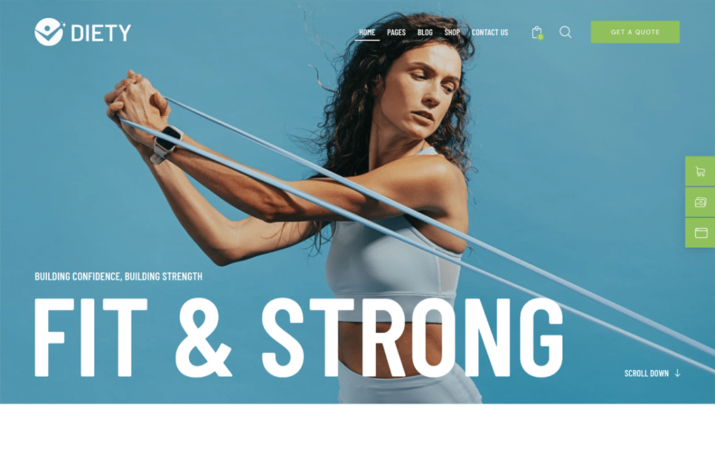 Diety - Tema WordPress per allenatori di palestra e nutrizionisti
