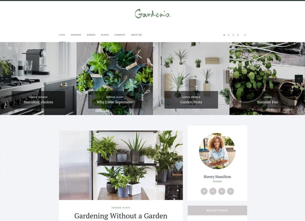 Gardenia - Tema WordPress do blog de jardinagem