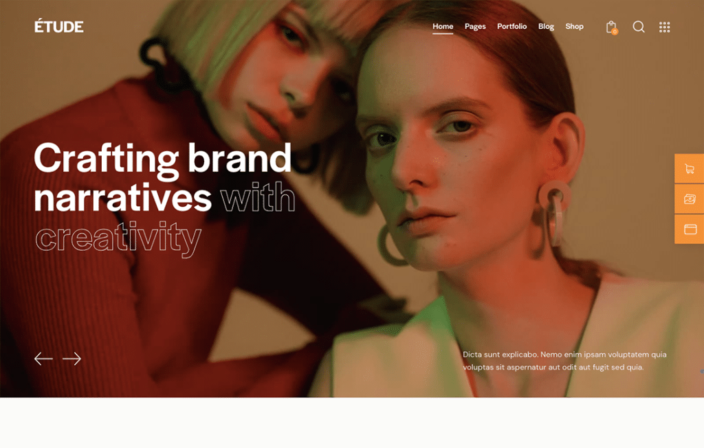 Etude: tema WordPress per agenzia creativa e portfolio