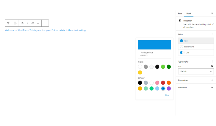 Como alterar a cor do texto em postagens ou páginas em 2024 5 Classic Block Color Full