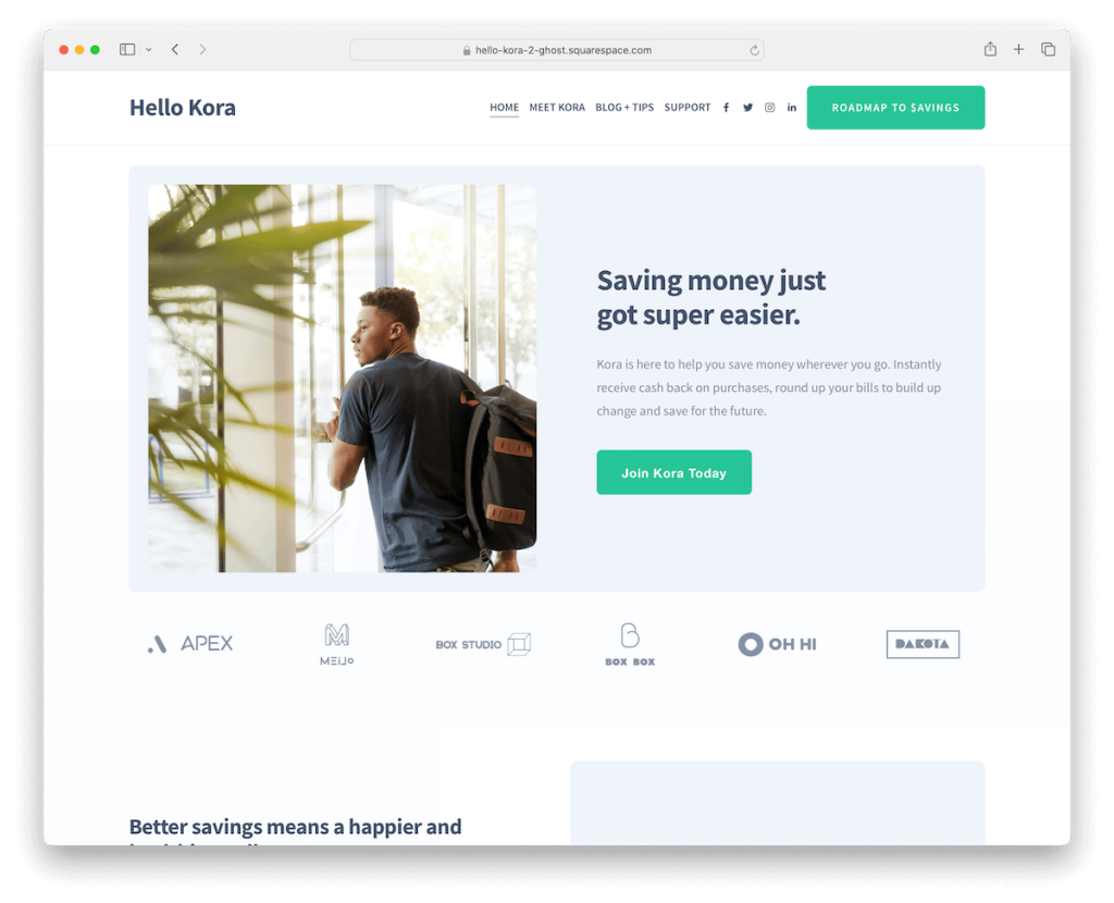 bonjour modèle d'entreprise kora squarespace