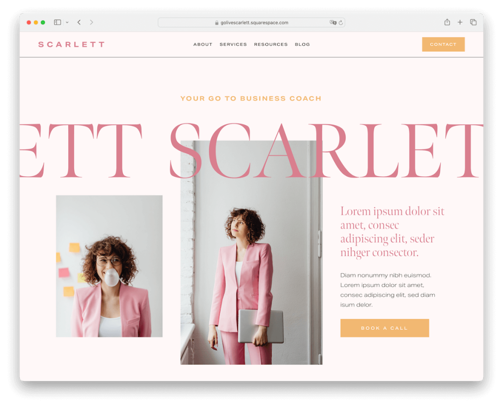 șablon de finanțare scarlett squarespace