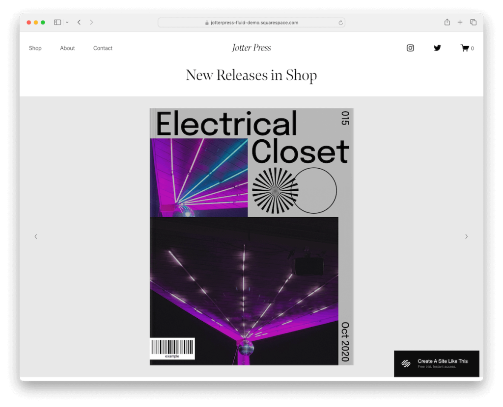 Jotterpress squarespace 电子商务模板