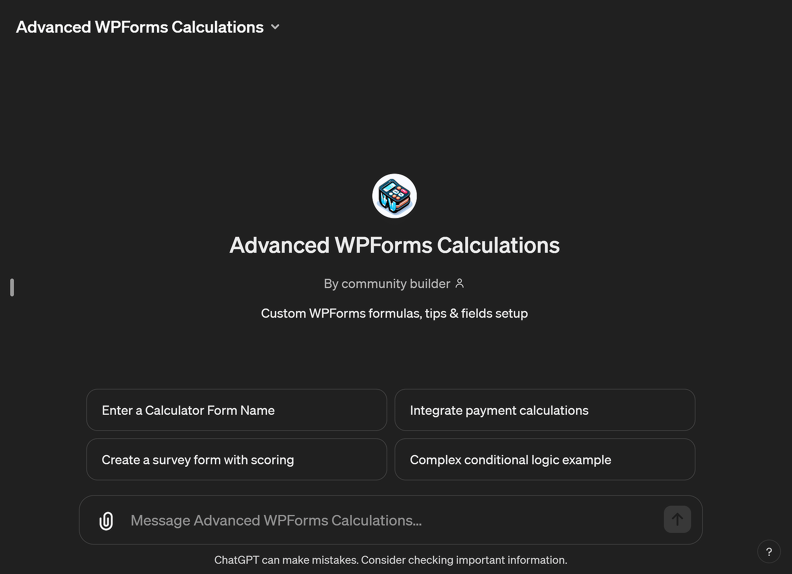 chatgpt advanced form calculations