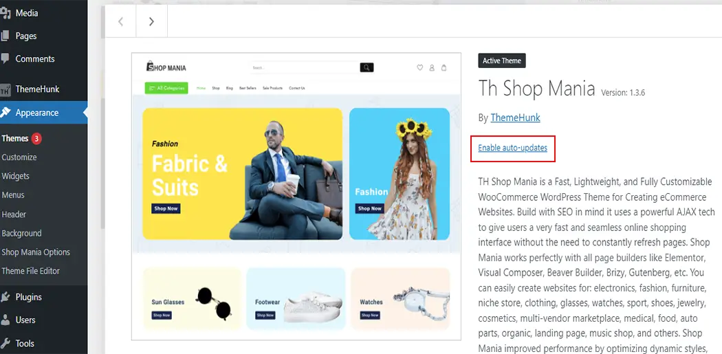 كيفية تمكين أو تعطيل التحديثات التلقائية لـ WordPress 1 Enable WordPress Automatic Updates for Themes