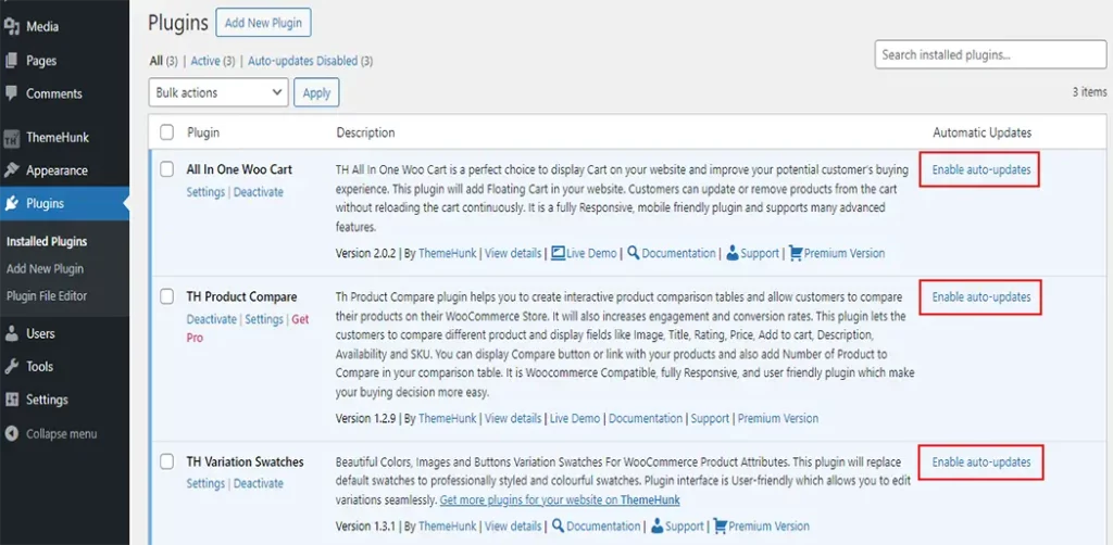 كيفية تمكين أو تعطيل التحديثات التلقائية لـ WordPress 2 wp plugin auto update