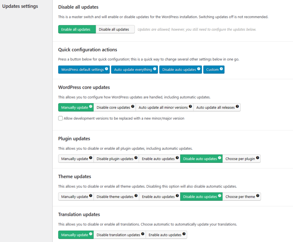 كيفية تمكين أو تعطيل التحديثات التلقائية لـ WordPress 6 configure wp update