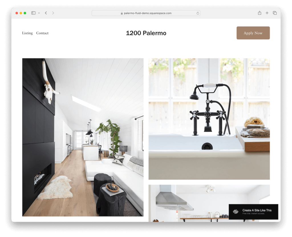 Modello per casa vacanza a Palermo Squarespace
