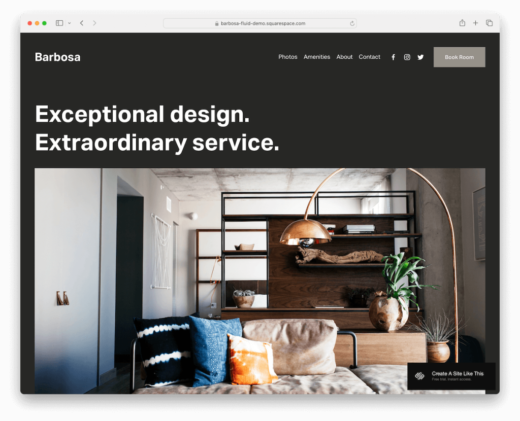 modello di casa vacanza a Barbosa Squarespace
