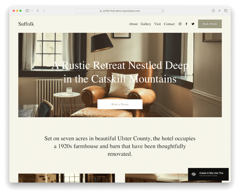 modello di casa vacanza in Suffolk Squarespace