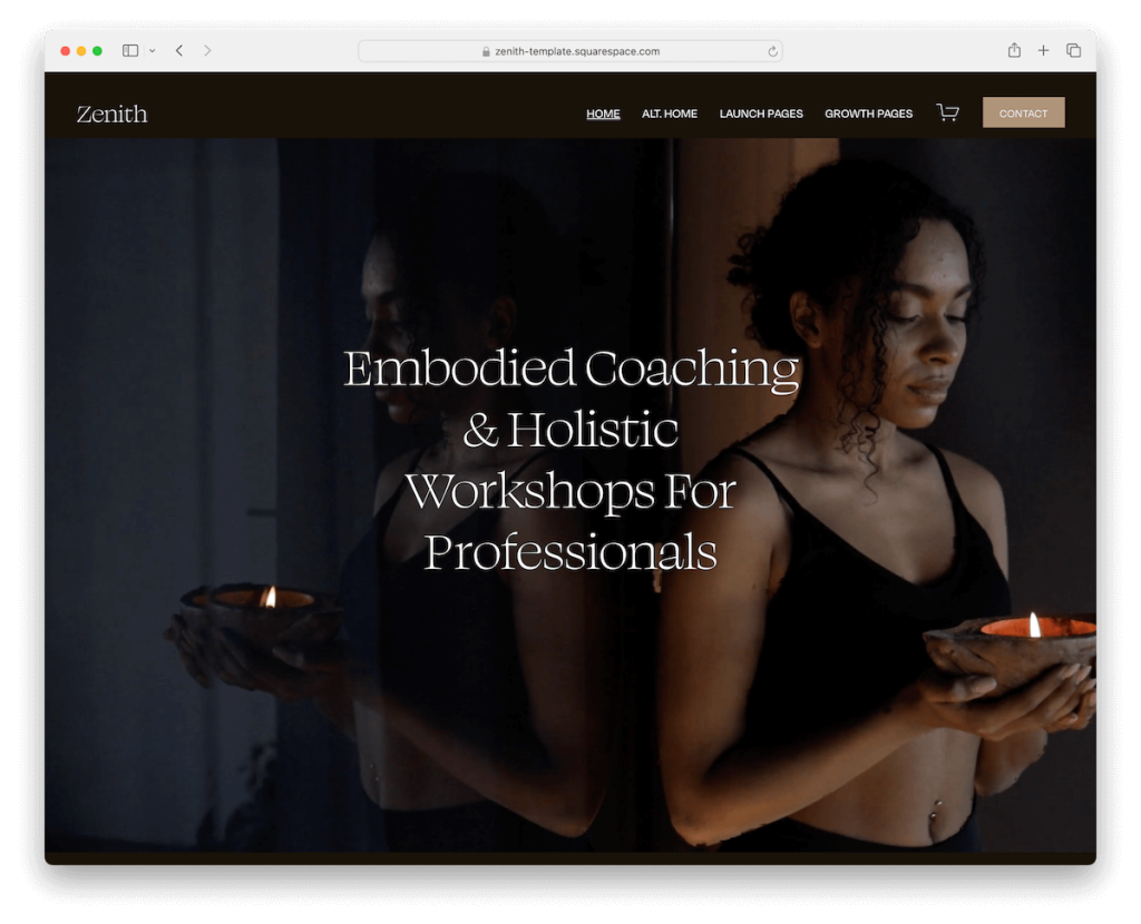 เทมเพลตสุขภาพของ Zenith Squarespace