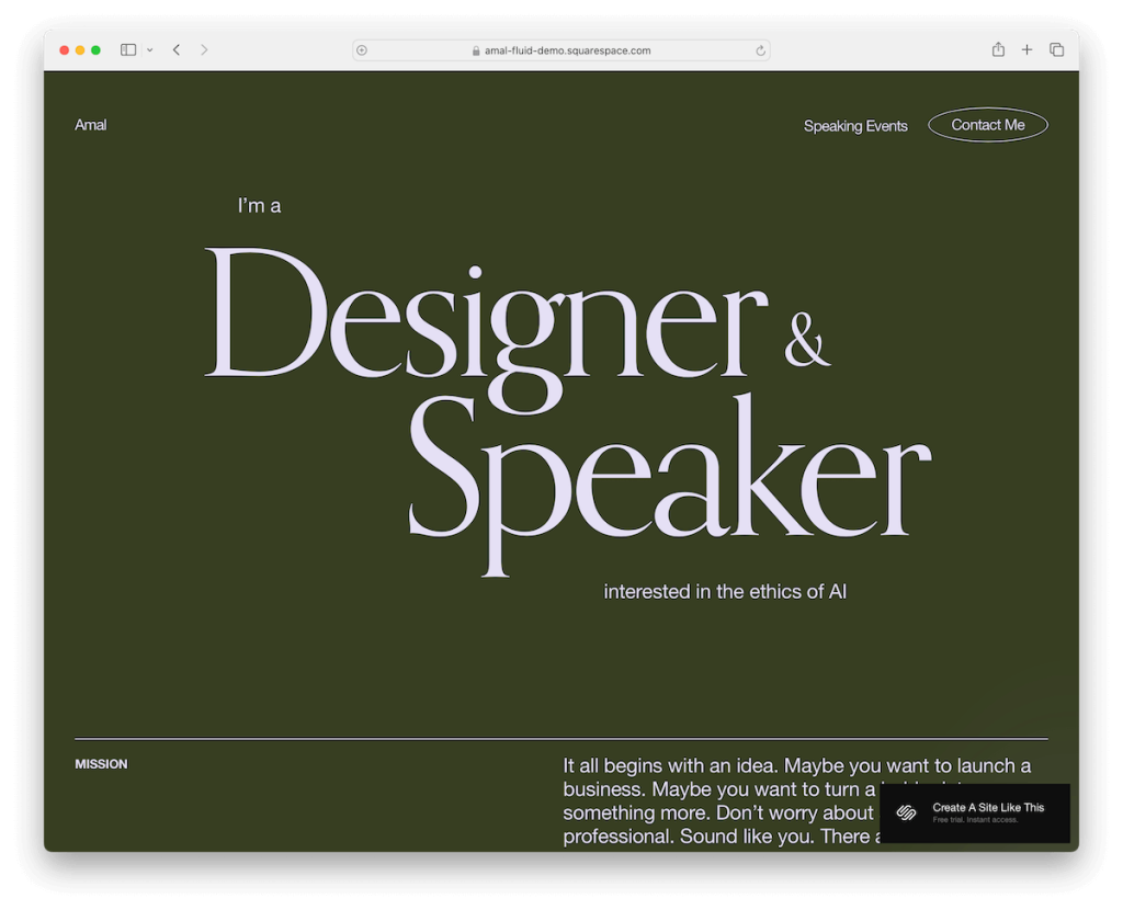 modello di libero professionista amal Squarespace