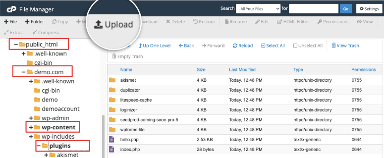 Uzyskaj dostęp do folderu strony internetowej w cPanel
