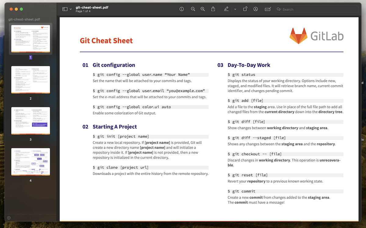 macOS プレビュー アプリを使用して表示された PDF。