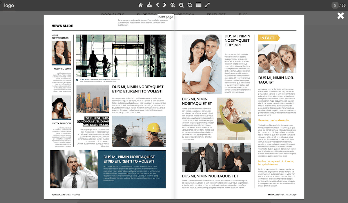 新聞 FlipBook PDF ビューア プラグイン。