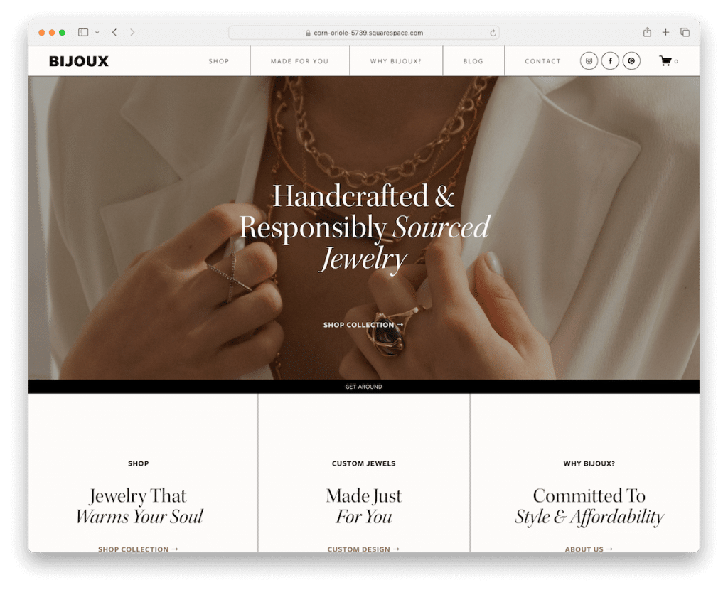 bijoux squarespace 珠寶模板