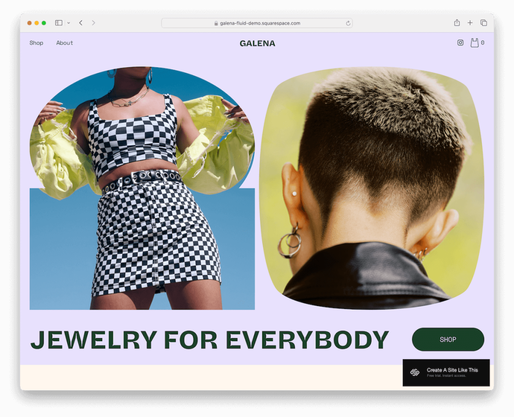 方鉛礦 squarespace 珠寶模板
