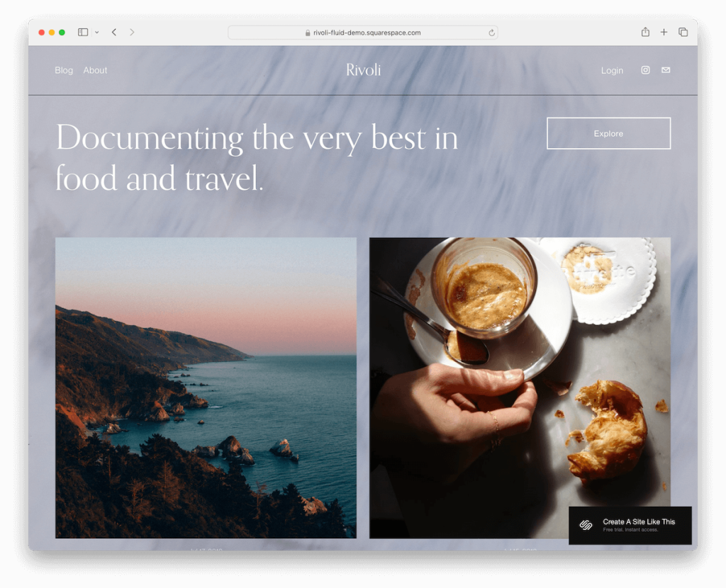 里沃利 squarespace 生活風格模板
