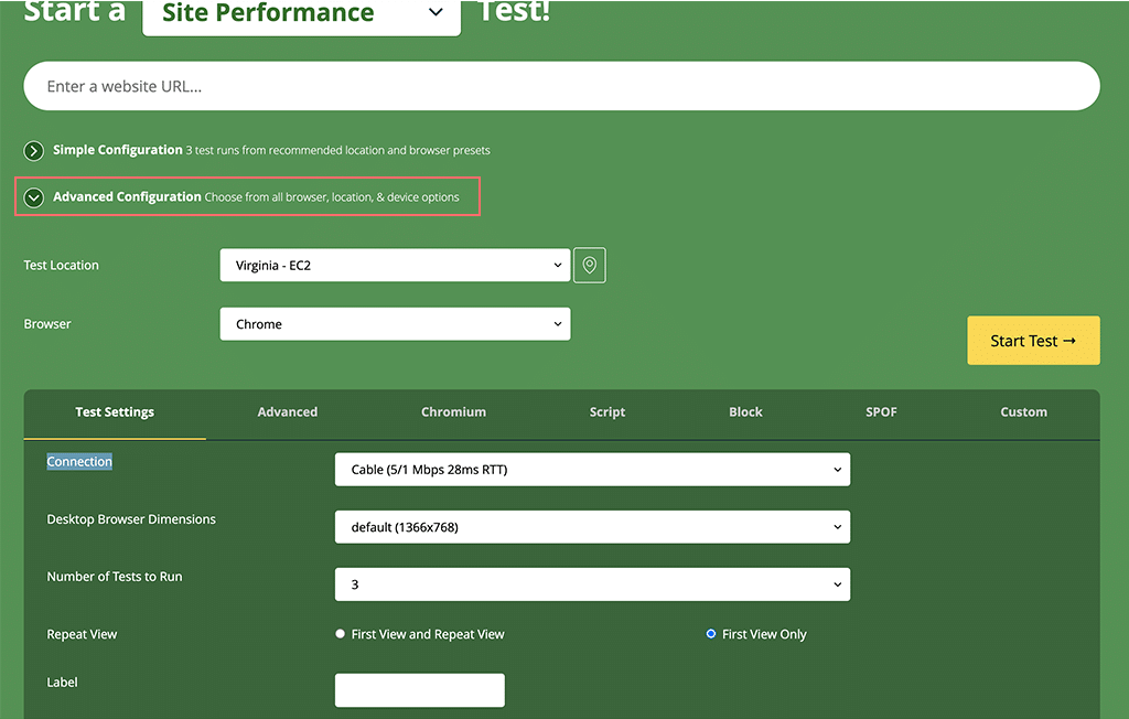 WebpageTest: Web サイトの速度とパフォーマンスを分析する 4 WebpageTest Advanced Configuration
