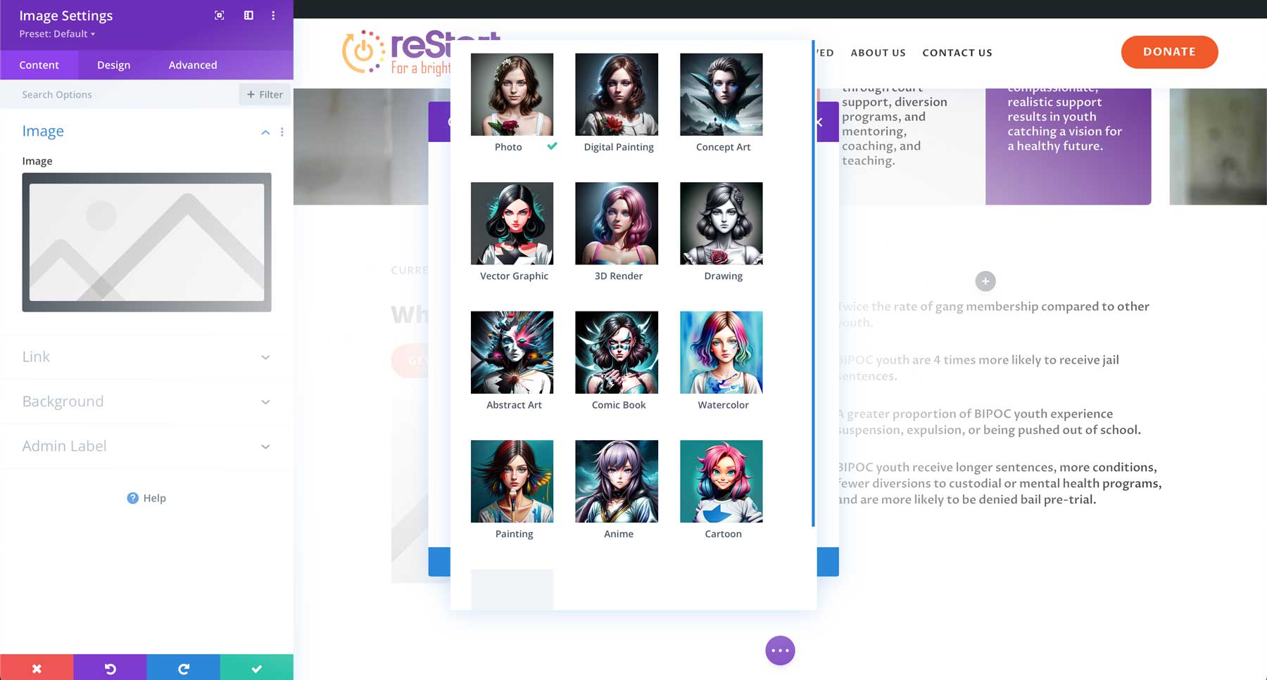 Styles d’images Divi AI