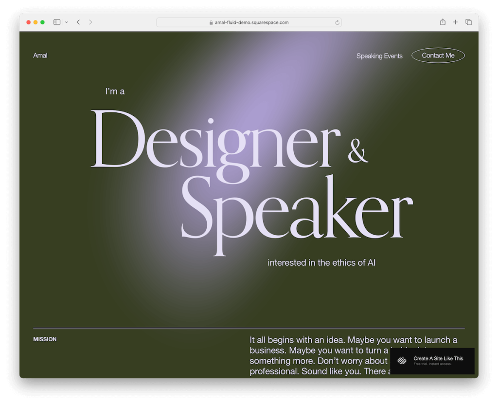 modèle minimaliste amal squarespace