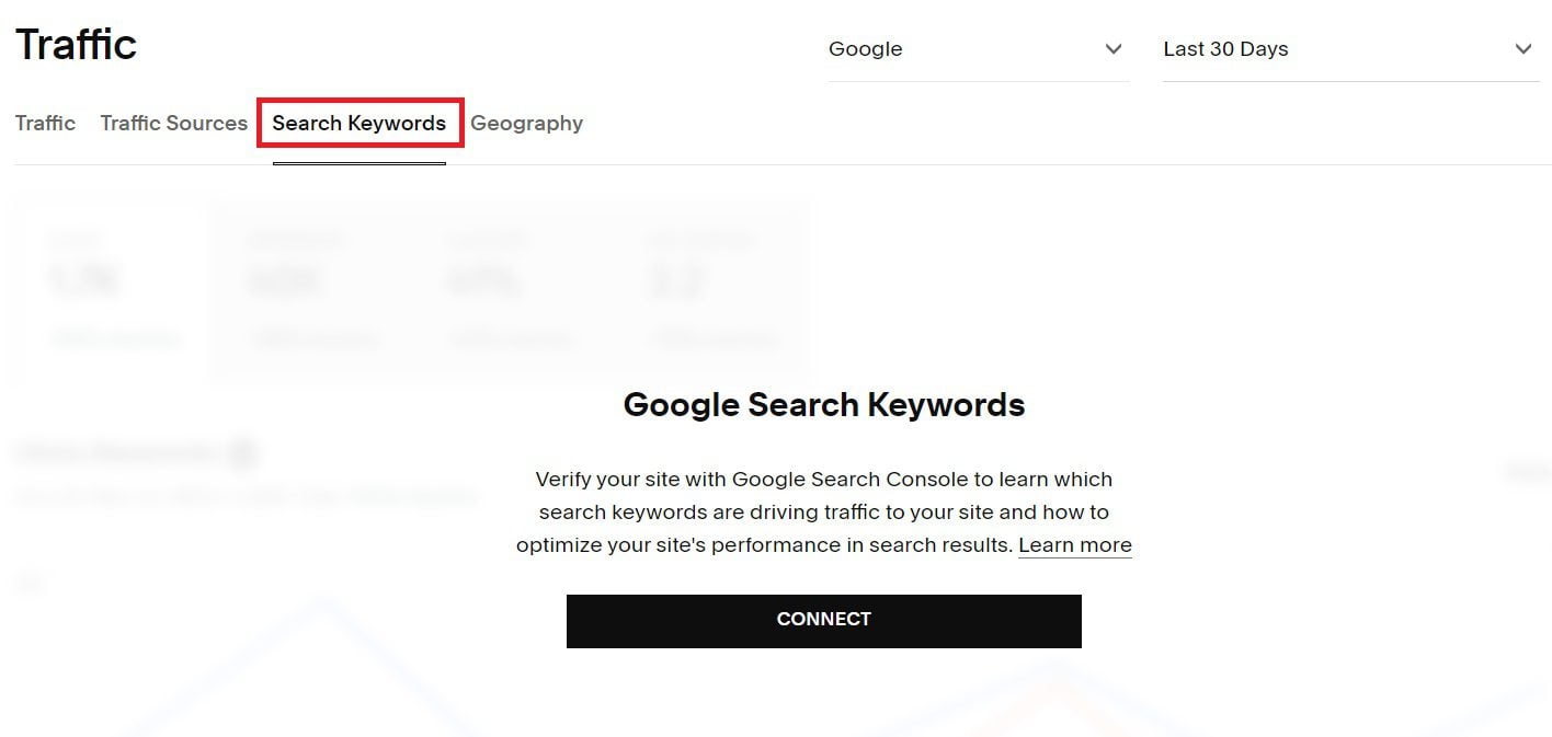 Connectez Squarespace à la console de recherche Google
