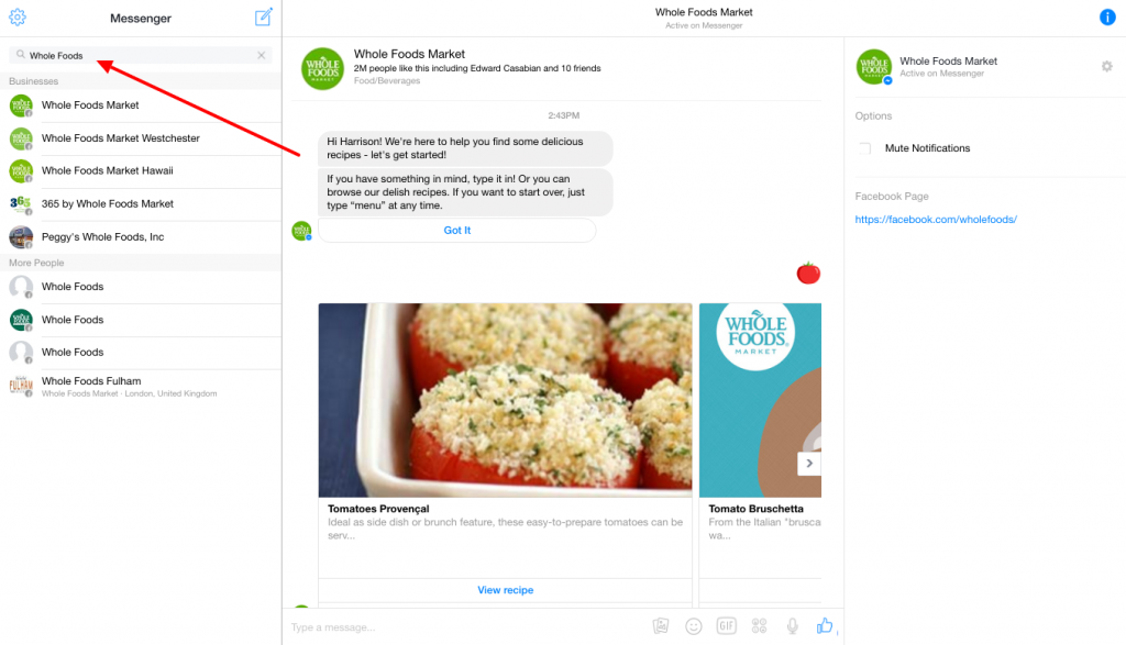 Uma ilustração para o chatbot Whole Food