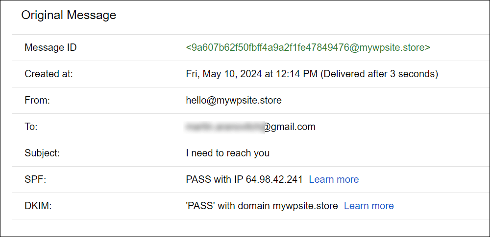 Antete valide pentru domeniul webmail.