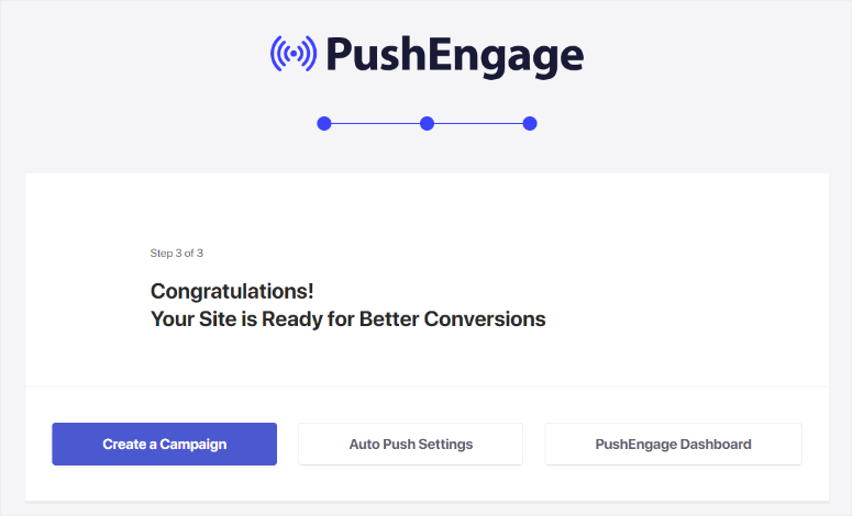 Pushengage-setup-complete - IsItWP - 免费 WordPress 主题检测器 pushengage setup complete