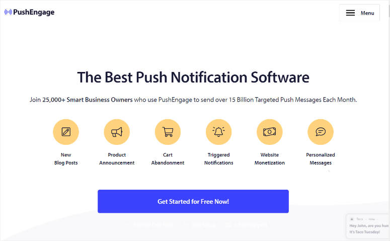 Pushengage-homepage - IsItWP - 免费 WordPress 主题检测器 pushengage homepage