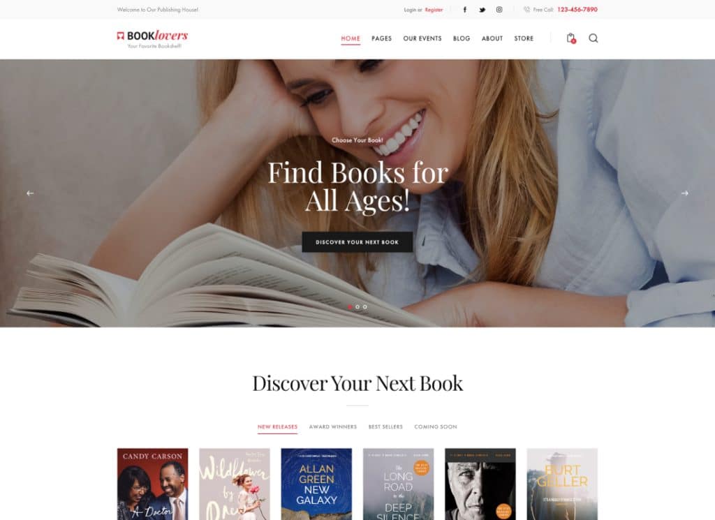 Booklovers - 출판사 및 서점 WordPress 테마 + RTL