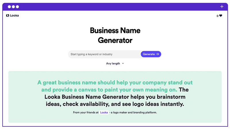 2024 年のベスト Ai ドメイン名生成およびチェッカー Web サイト 5 6 looka 325