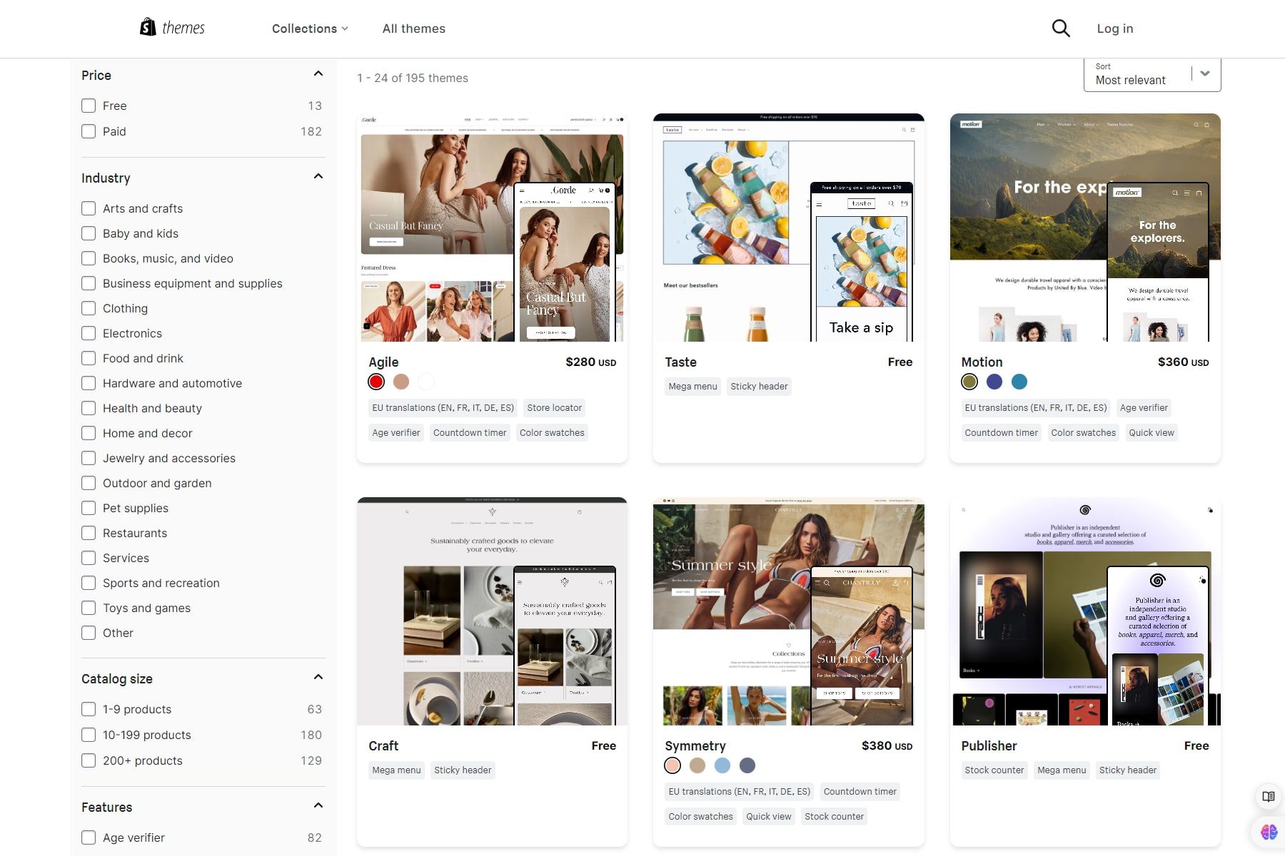 lista de teme shopify