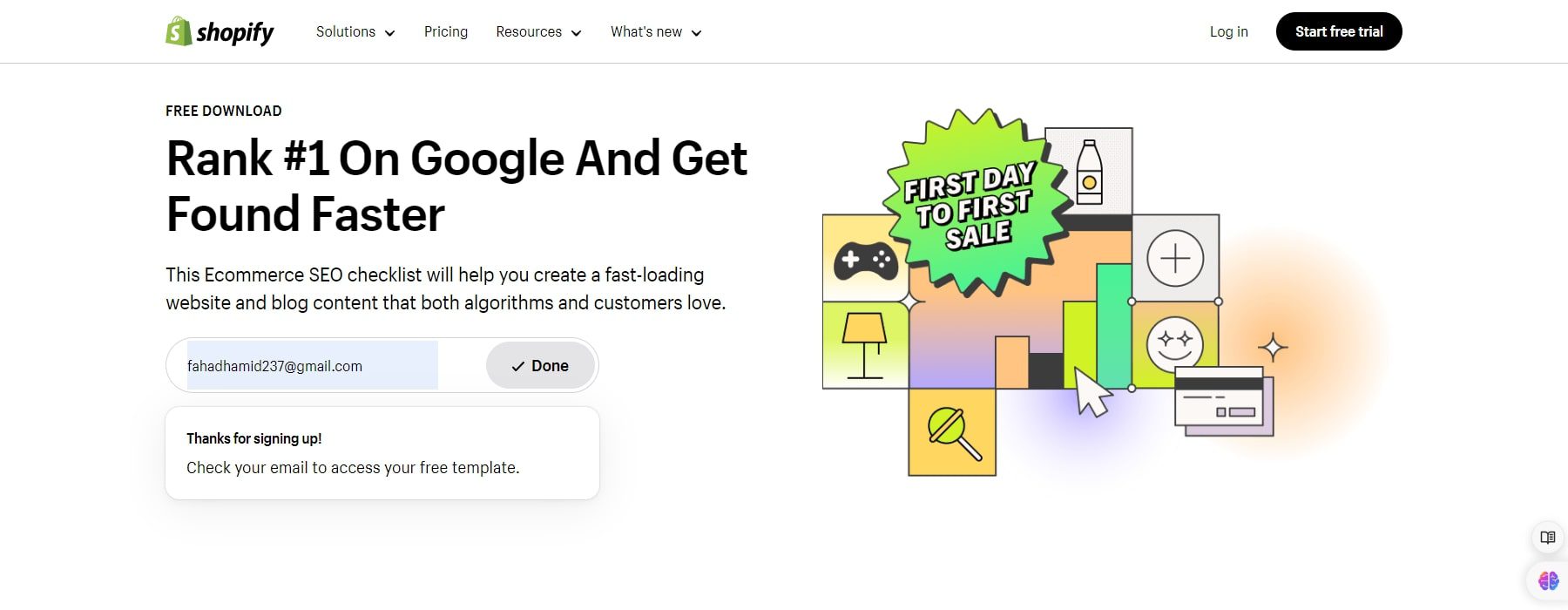 listă de verificare seo shopify