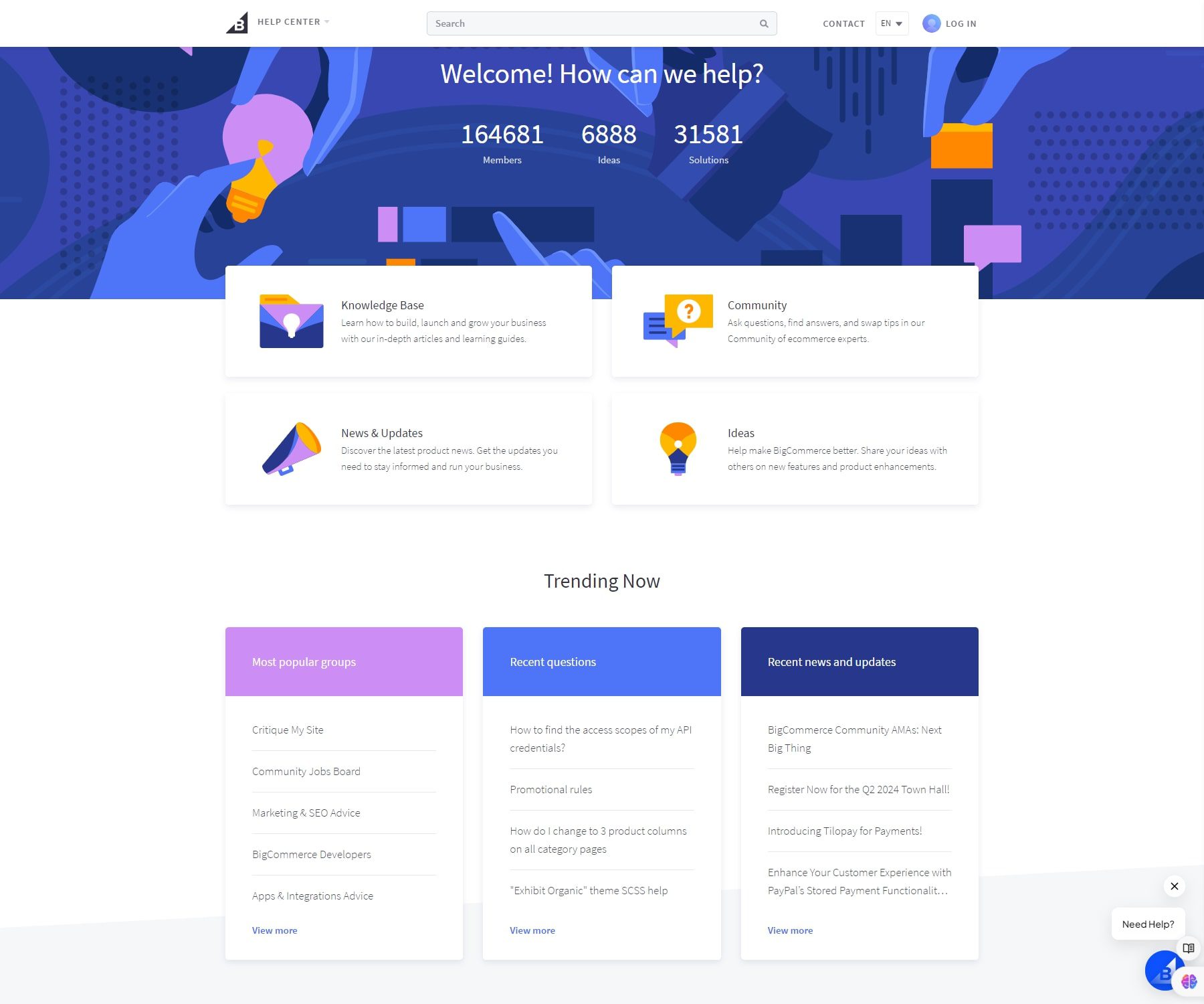 Centrul de ajutor bigcommerce