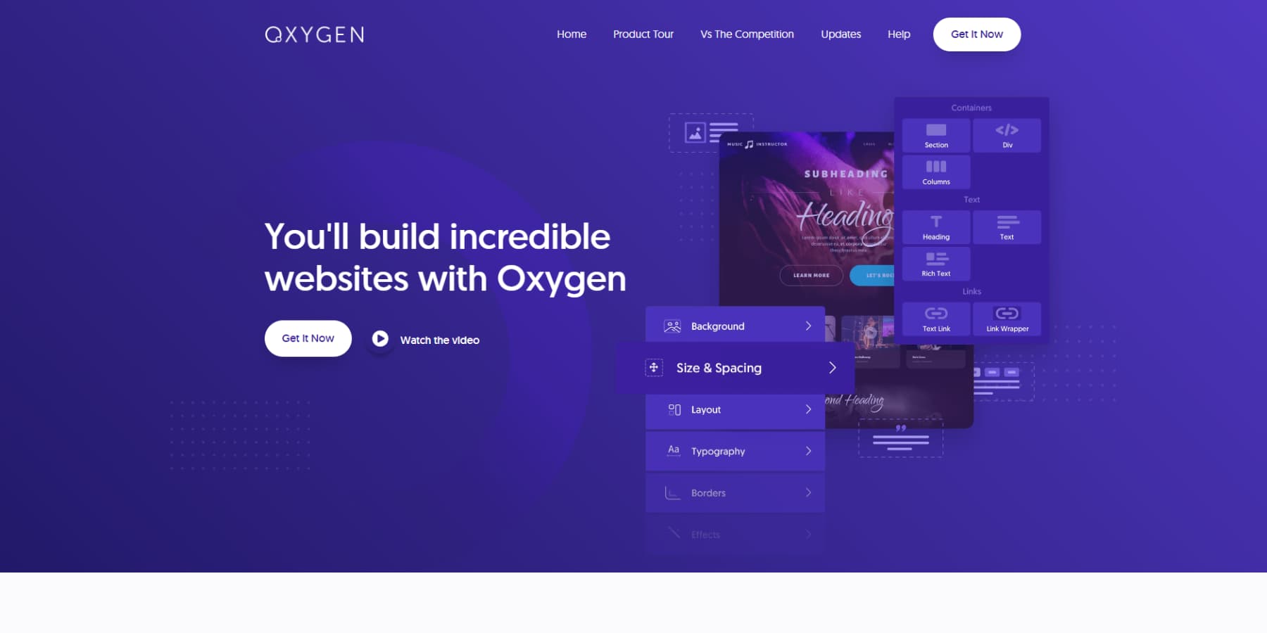 Oxygen Builder 首頁截圖