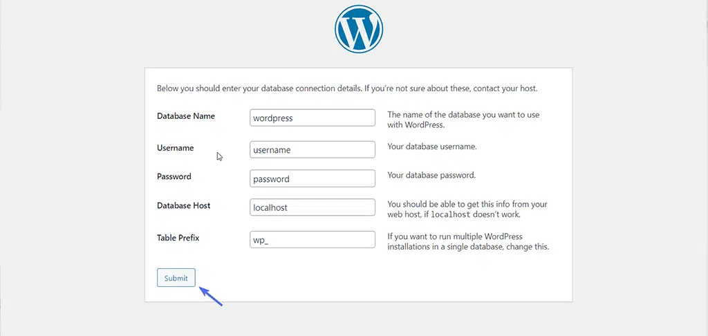Cum se instalează manual WordPress? (Ghid 2024) 16 Entering database connection details