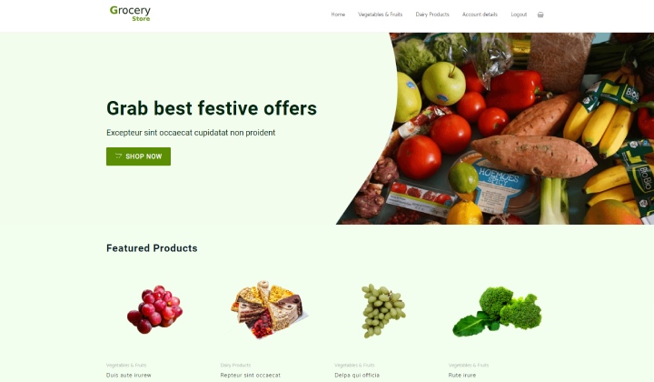 Die 11 besten Website-Vorlagen für Gemischtwarenläden zur Umsatzsteigerung 2024 6 Zita Grocery Store 1