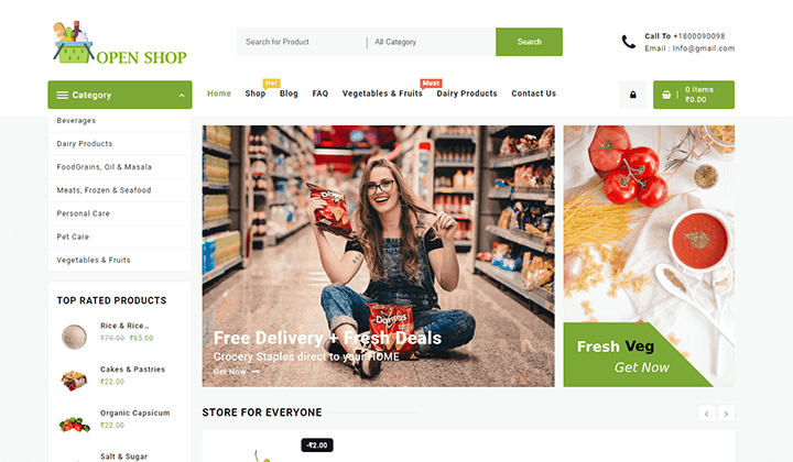 Die 11 besten Website-Vorlagen für Gemischtwarenläden zur Umsatzsteigerung 2024 4 Grocery Store Theme