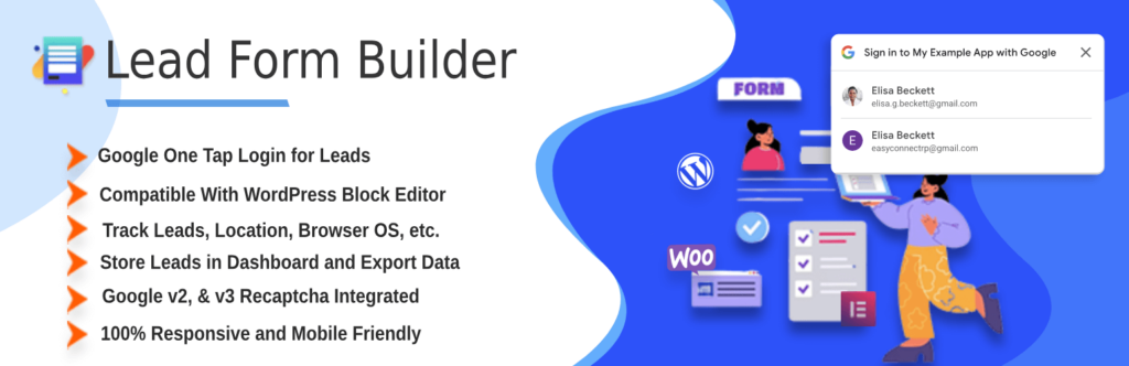 매출 증대를 위한 상위 13개 WooCommerce 플러그인! (무료 및 프리미엄) 7 Lead Form Builder Banner