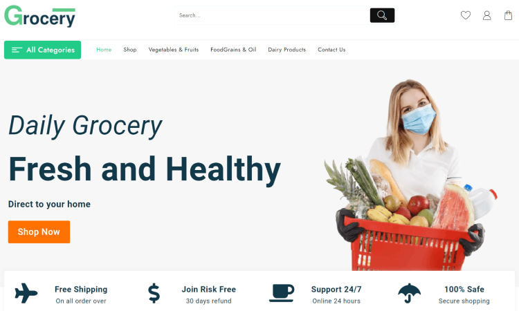 7 лучших тем WooCommerce для органических продуктов питания для WordPress 2 GROCERY MANIA