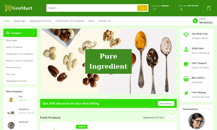 7 лучших тем WooCommerce для органических продуктов питания для WordPress 1 organic food 1
