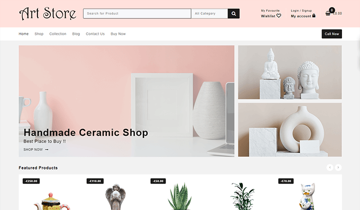 2024년 매출 증대를 위한 12가지 최고의 Dropshipping WordPress 테마 6 Art Store & Home Decor