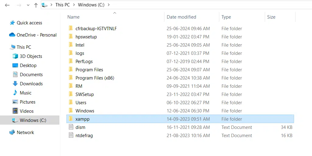 如何修復“MySQL 意外關閉”XAMPP 錯誤? 4 Xampp file in Windows