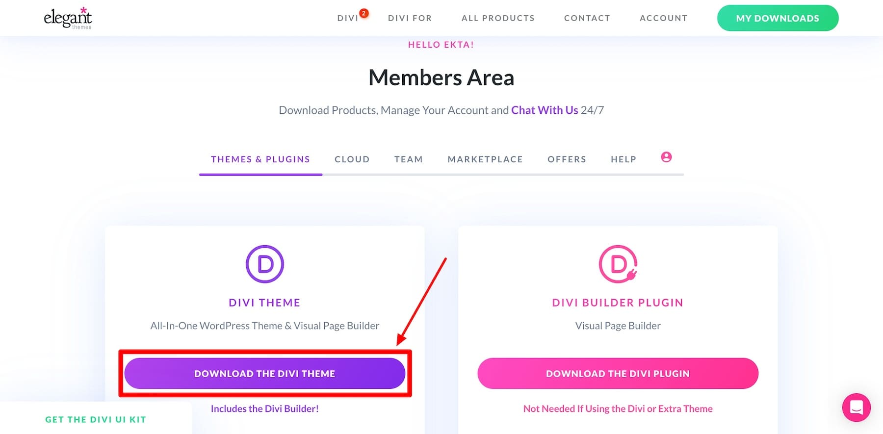 descargar el archivo zip del tema divi