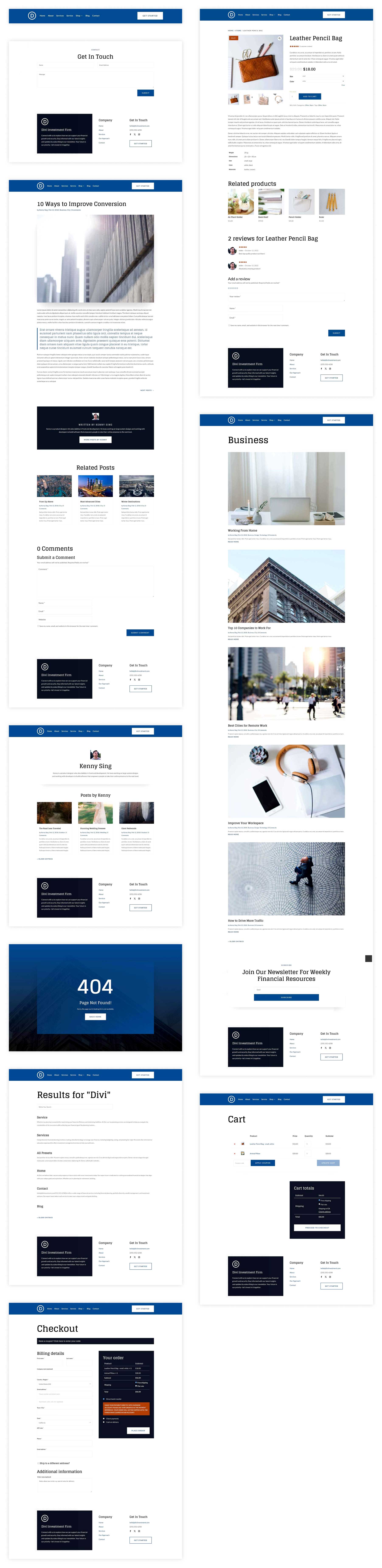 Site de démarrage financier pour Divi